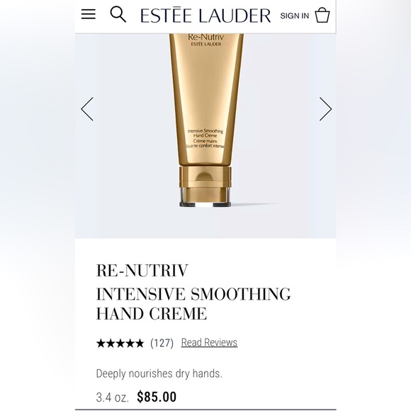 NEW Estée Lauder RE-NUTRIV INTENSIVE SMOOTHING HAND CREME - Picture 2 of 5